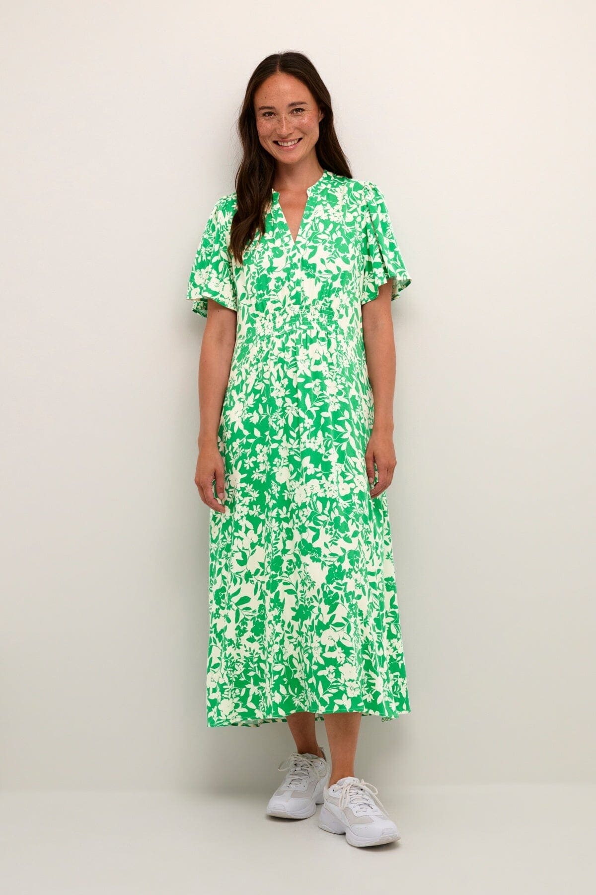 Jenny Long Dress in Green Whitecap Flower Long Dress Culture 