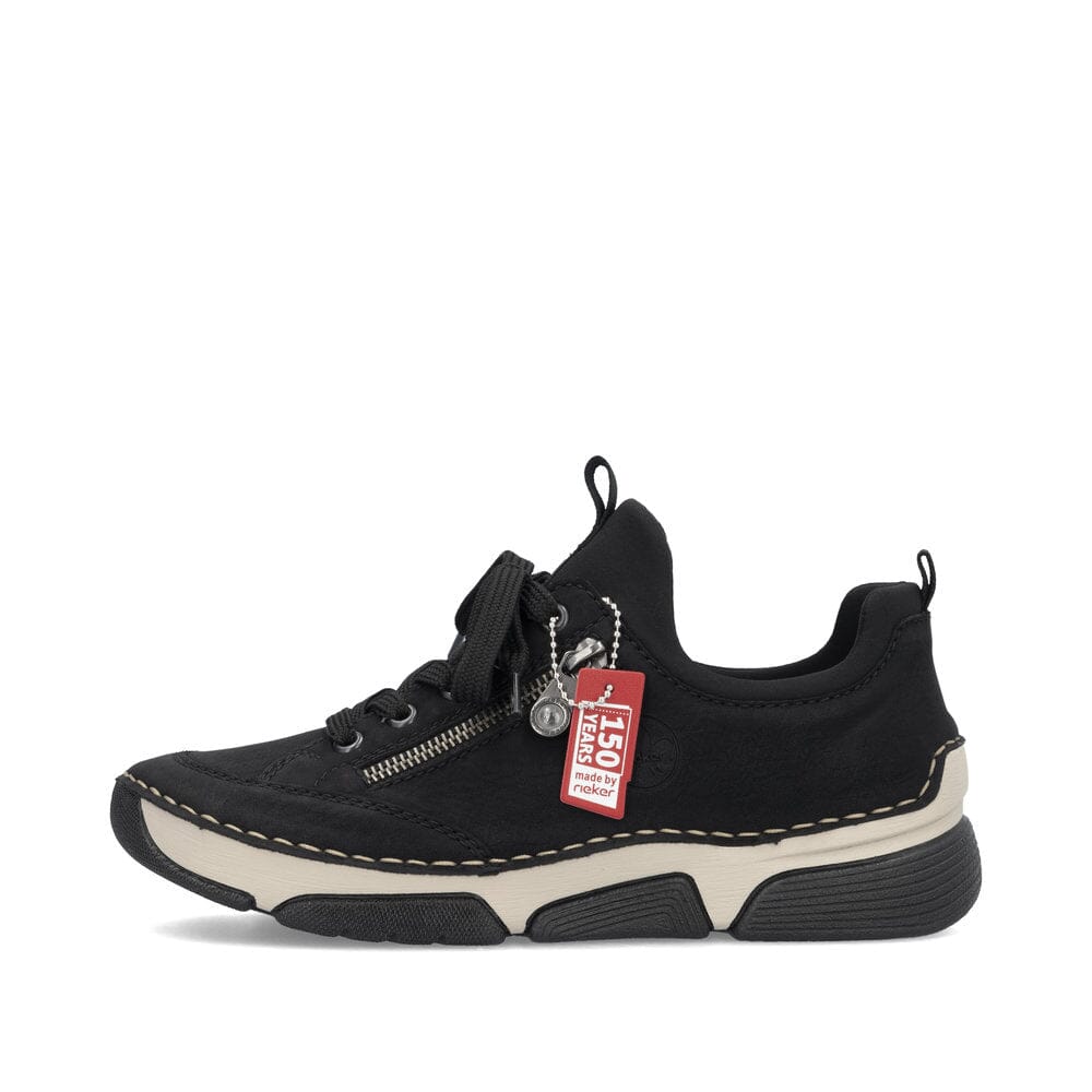 Lace-up Sneakers with Zipper in Black Footwear Rieker 