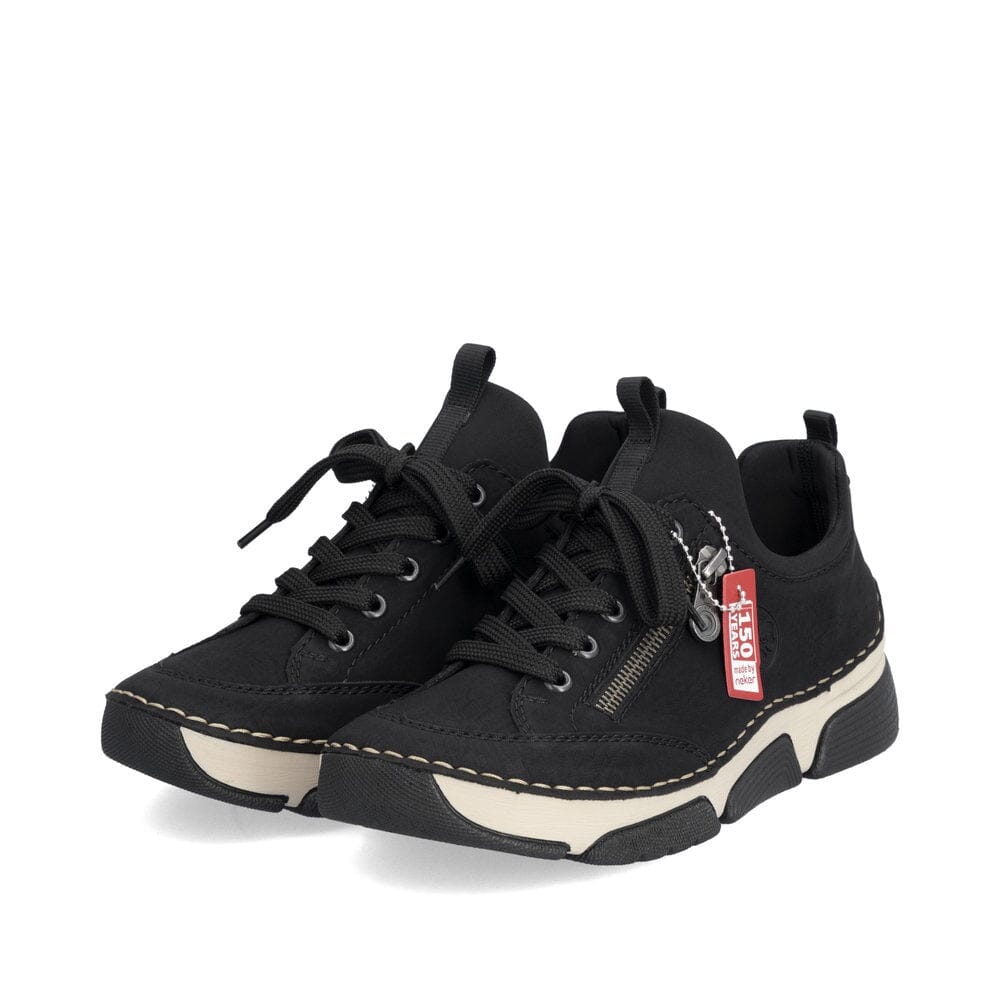 Lace-up Sneakers with Zipper in Black Footwear Rieker 