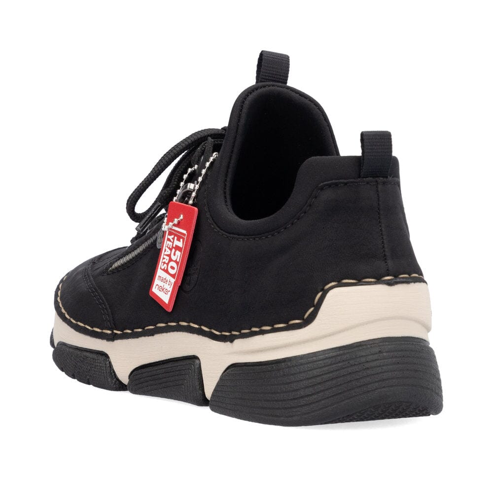 Lace-up Sneakers with Zipper in Black Footwear Rieker 