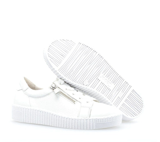 Lace-up Sneakers with Zipper in White Sneaker Gabor 