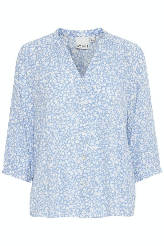 Marrakech Shirt in Della Robbia Blue Flower Shirt Ichi 