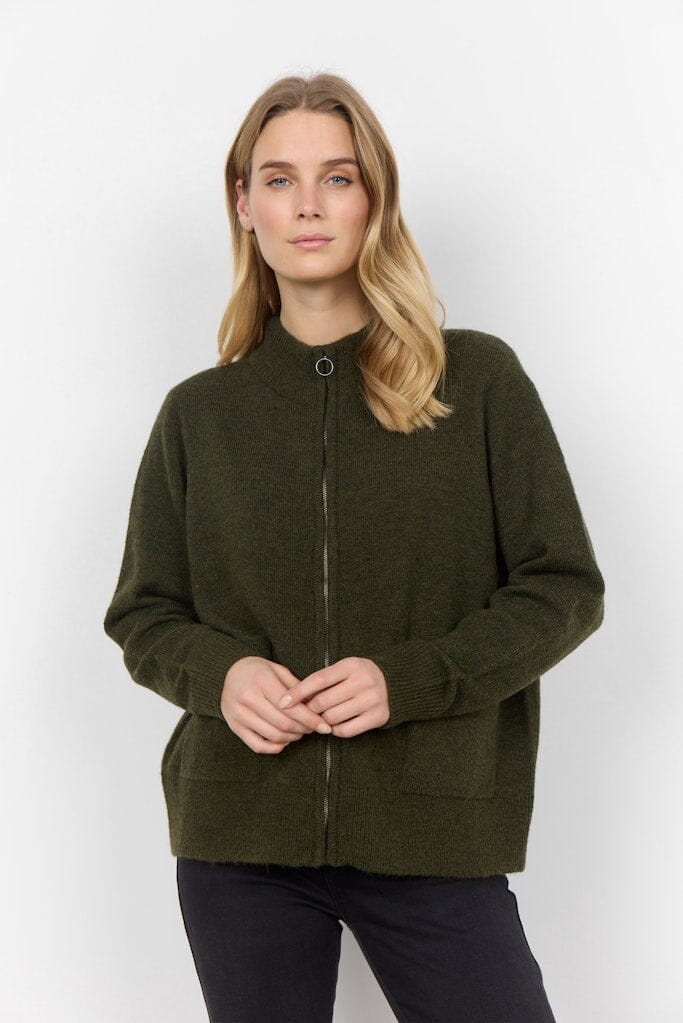 Nessie Cardigan in Olive Melange Cardigan Soyaconcept 