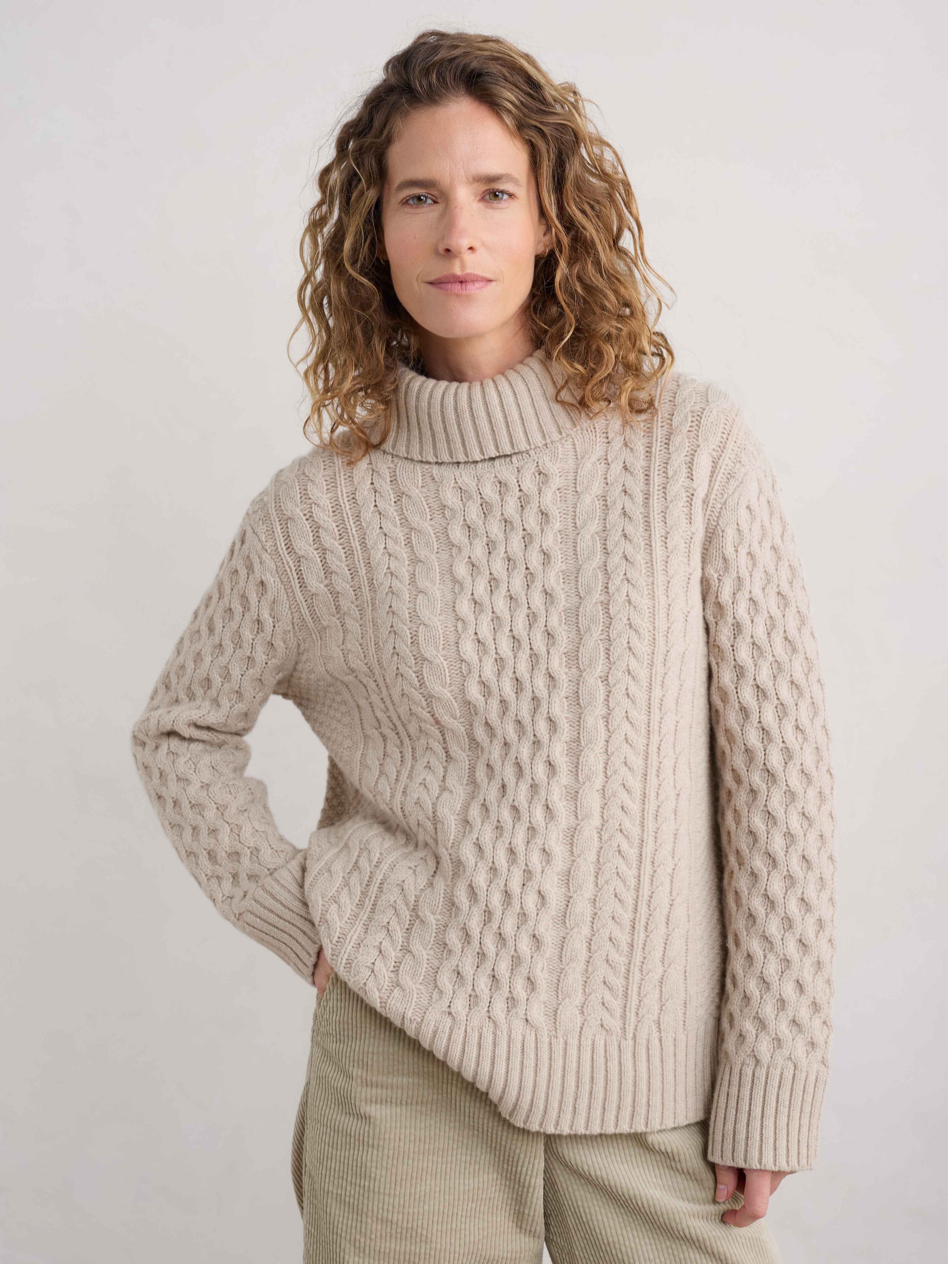 Pine Forest Jumper in Aran Jumper Seasalt 