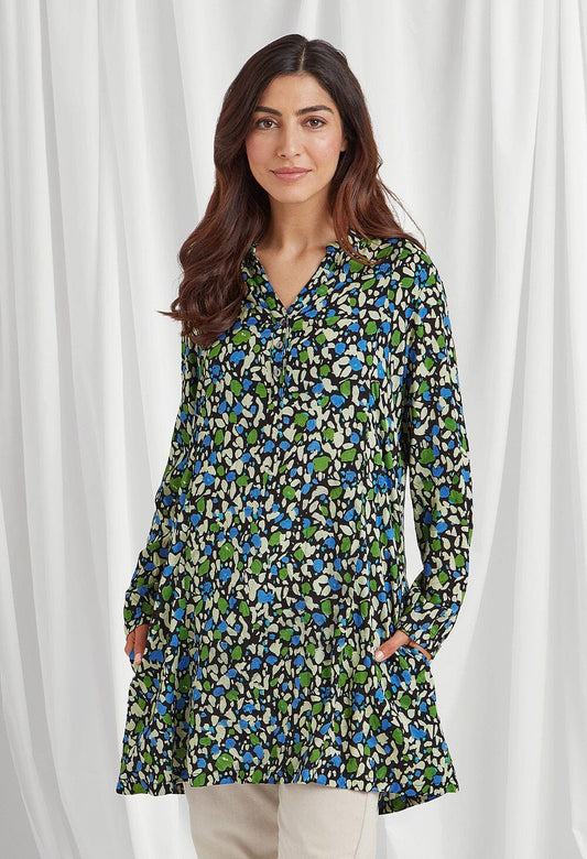 Ridley Tunic Splash Print in Multicolour Tunic Adini 