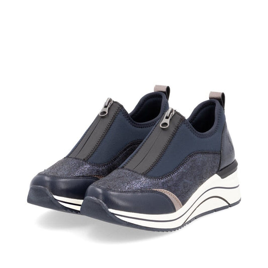 Wedge Heel Shoes in Navy Footwear Rieker 