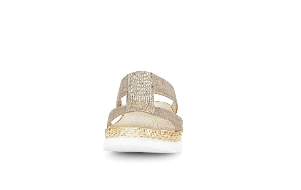 White Sole Sandal with Metallic Strap Sandal Gabor 