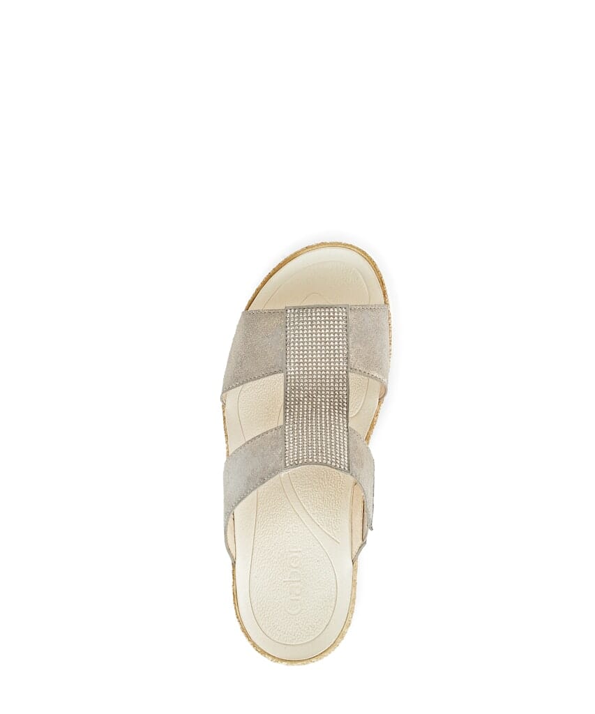 White Sole Sandal with Metallic Strap Sandal Gabor 