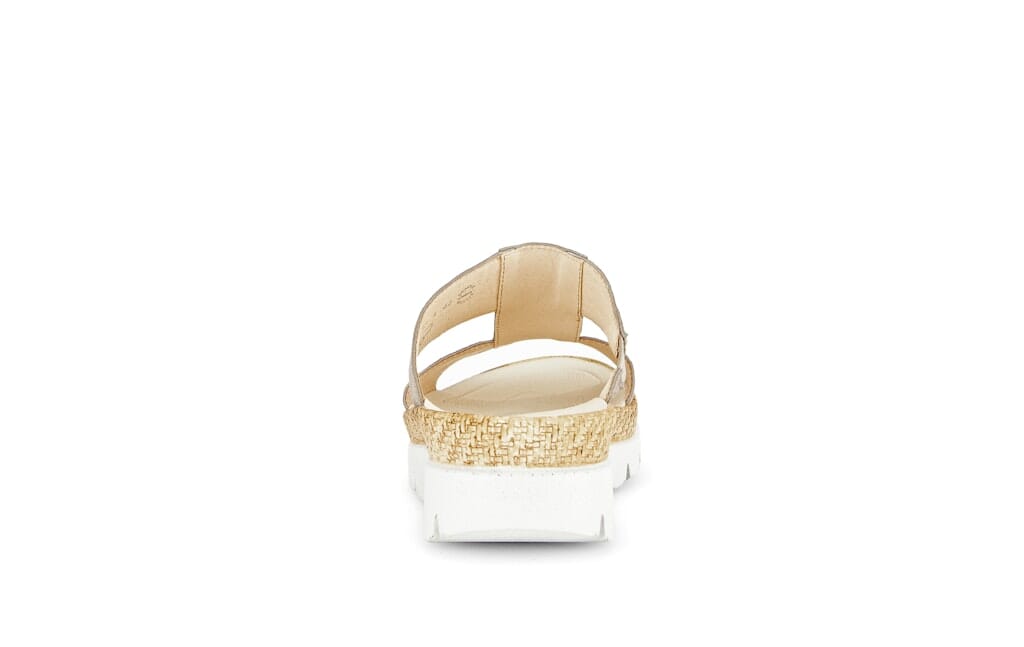 White Sole Sandal with Metallic Strap Sandal Gabor 