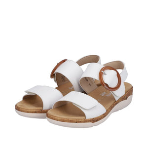 Alburi Sandal with Round Buckle in White Sandal Remonte 