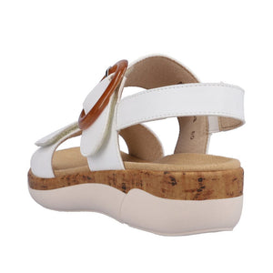 Alburi Sandal with Round Buckle in White Sandal Remonte 