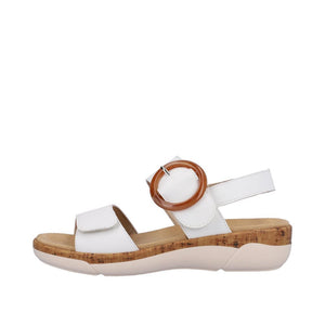 Alburi Sandal with Round Buckle in White Sandal Remonte 