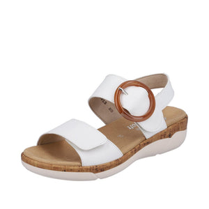 Alburi Sandal with Round Buckle in White Sandal Remonte 