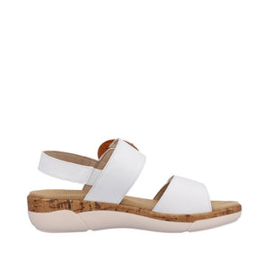 Alburi Sandal with Round Buckle in White Sandal Remonte 