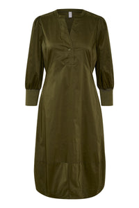 Antoinette 3/4 Sleeve Dress in Burnt Olive Dress Culture 