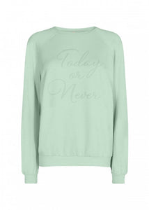 Banu Crew Neck Sweatshirt in Frosty Green Sweatshirt Soyaconcept 