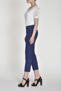 Bella Ankle Grazer Trouser with a Cuff in Liberty Blue Trousers Robell 