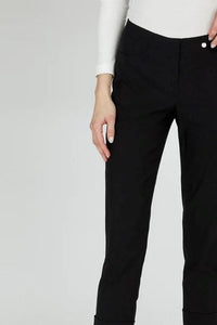 Bella Cuffed Trouser in Black Trousers Robell 