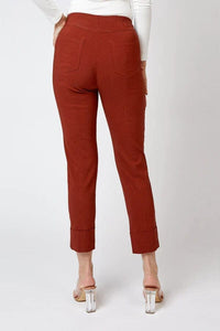 Bella Cuffed Trouser in Leather Brown Trousers Robell 
