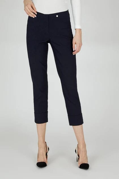 Bella Cuffed Trouser in Navy Trousers Robell 