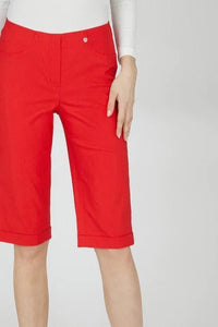 Bella Knee Length Trouser in Tomato Red Trousers Robell 