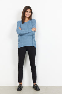 Biara Blouse in Bright Blue Melange Blouse Soyaconcept 