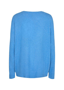 Biara Loose Blouse in Bright Blue Melange Blouse Soyaconcept 