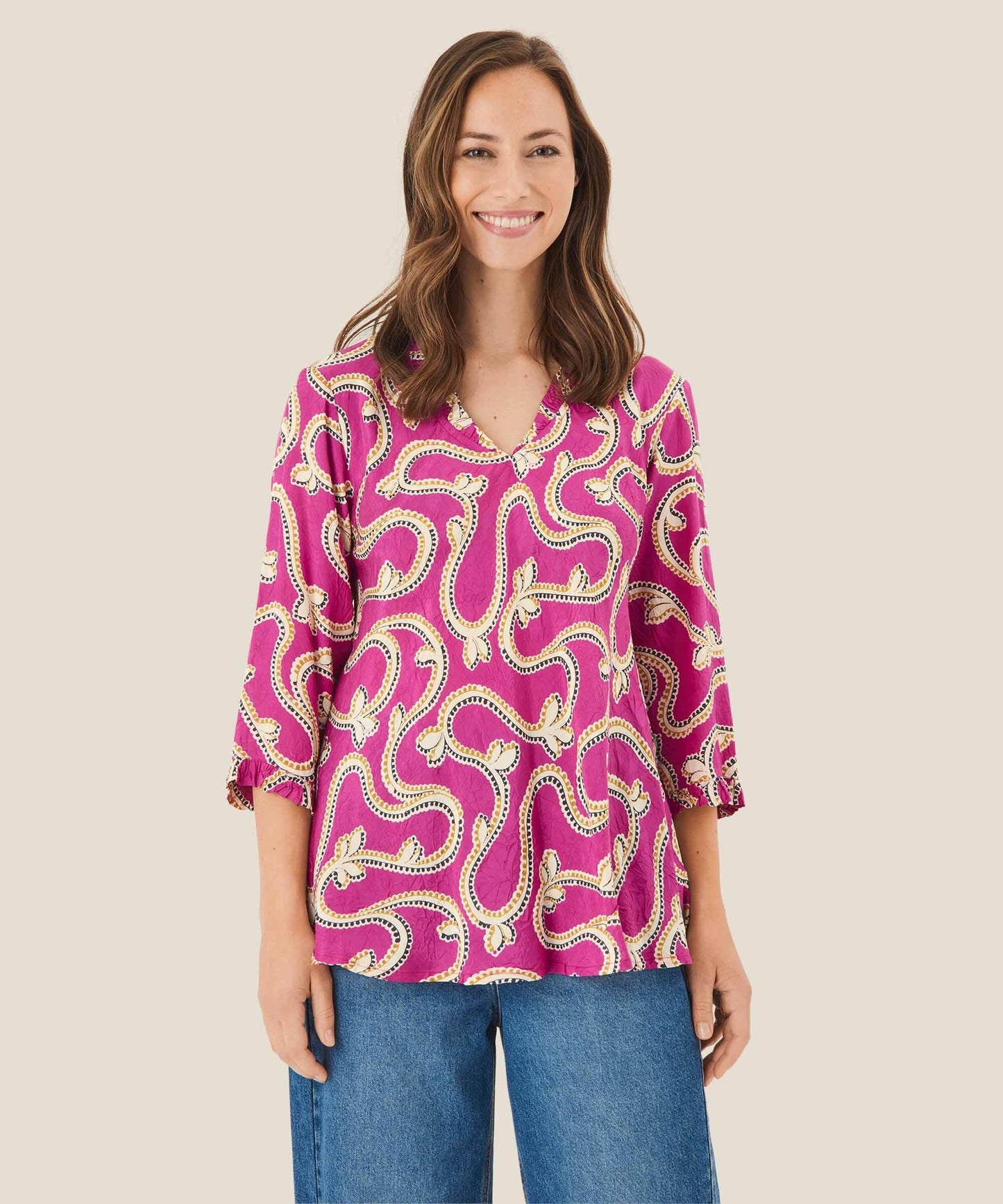 Birgit 3/4 Sleeve Shirt in Wild Aster Shirt Masai 