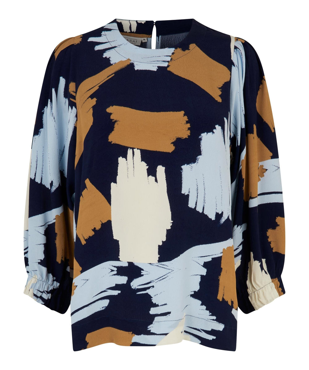 Brisa 3/4 Sleeve Crepe Top in Maritime Blue - Renaissance Boutiques Ireland