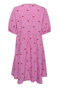 Carole Half Sleeve Dress in Fuchsia Pink Dress Culture 