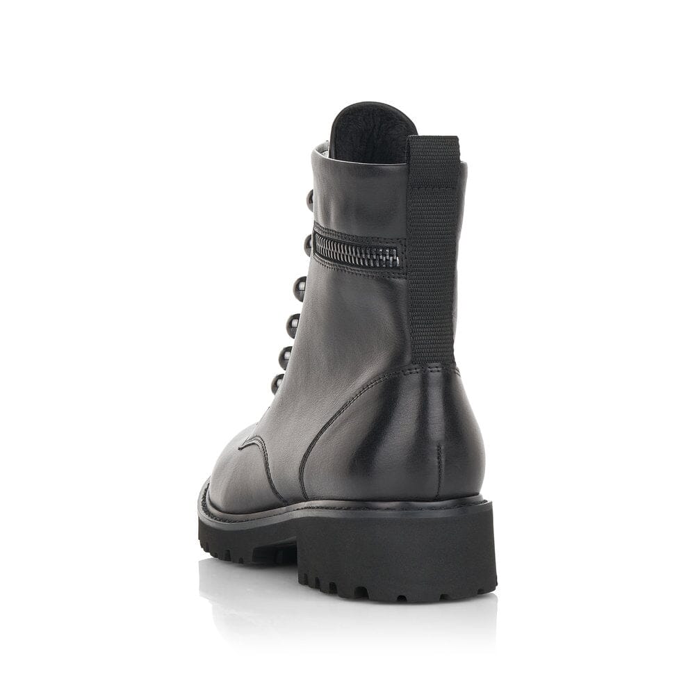 Chunky Sole Lace-up Boot in Black Footwear Rieker 