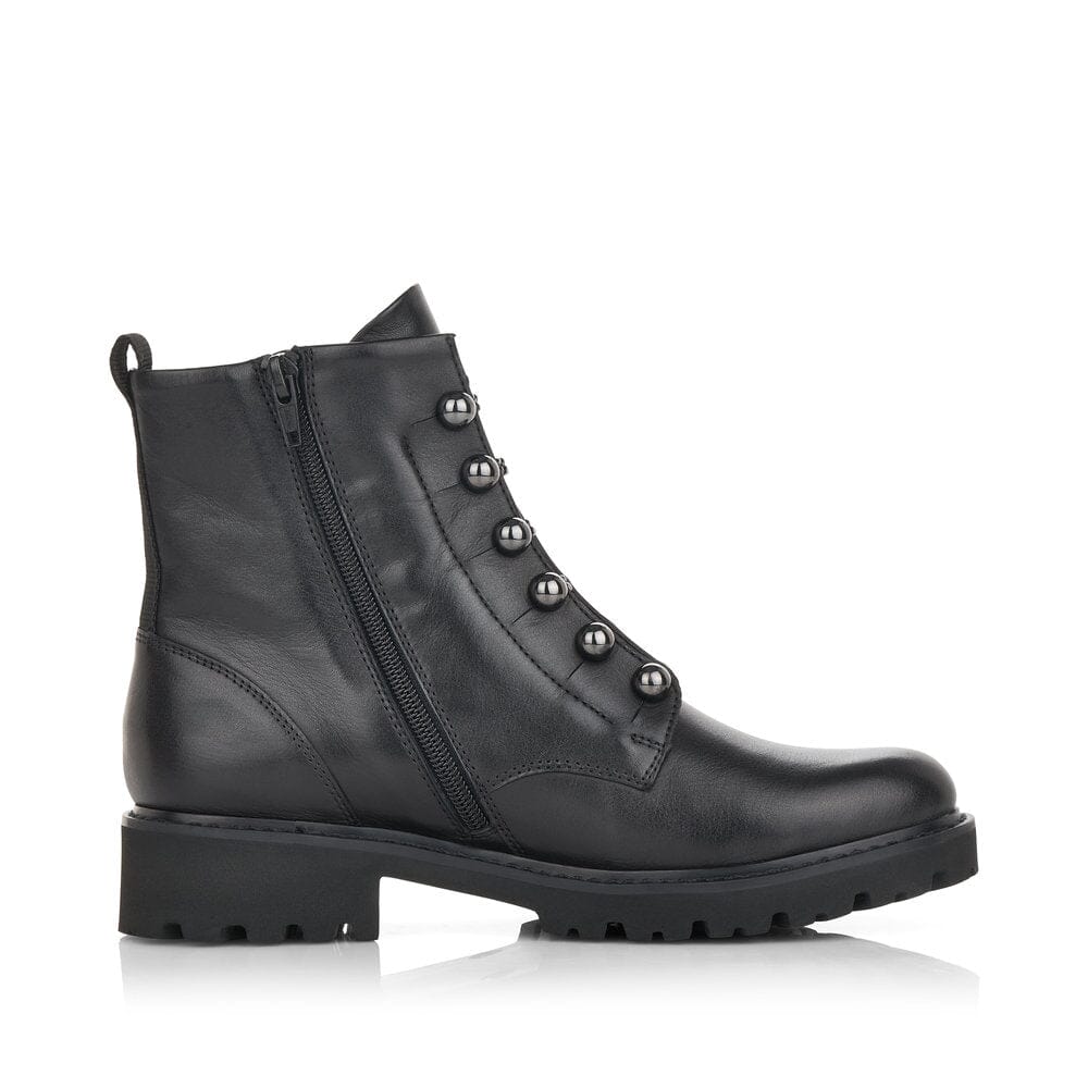 Chunky Sole Lace-up Boot in Black Footwear Rieker 