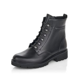 Chunky Sole Lace-up Boot in Black Footwear Rieker 