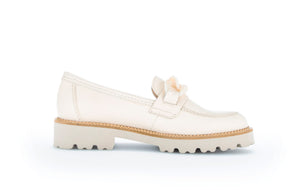 Chunky Sole Leather Loafer in White Footwear Gabor 