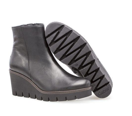 Classic Dark Grey Leather Boots Footwear Gabor 