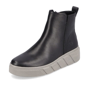 Classic Leather Boot with Zipper in Black Footwear Rieker 