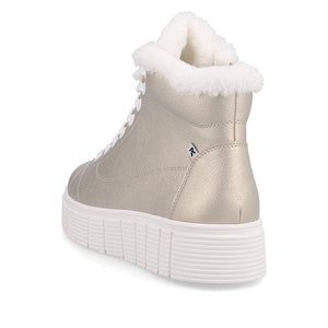 Classic Suede-Look Boot with Lace in Beige Footwear Rieker 