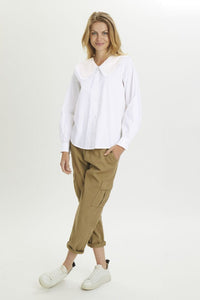 CUtulia Long Sleeve Shirt in White Spring Gardenia Blouse Culture 
