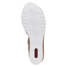 Load image into Gallery viewer, Dawn Wedge Sandal with Diamantés in Rose Metallic Sandal Rieker 
