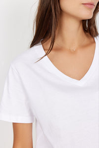 Derby V Neck T-Shirt in White - Renaissance Boutiques Ireland