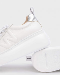 Dorita Flatform Sneaker in White Leather Sneaker Wonders 