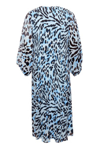 Elly Dress in Little Boy Blue Leo Print Dress Ichi 