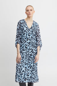 Elly Dress in Little Boy Blue Leo Print Dress Ichi 