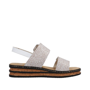 Everest Square Buckle Sandal in White Sandal Rieker 