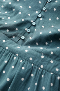 Feather 3/4 Sleeve Polka Dress in Spot Dusk Jade Dress Seasalt 