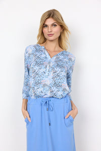 Felicity Blouse in Bright Blue Combi - Renaissance Boutiques Ireland