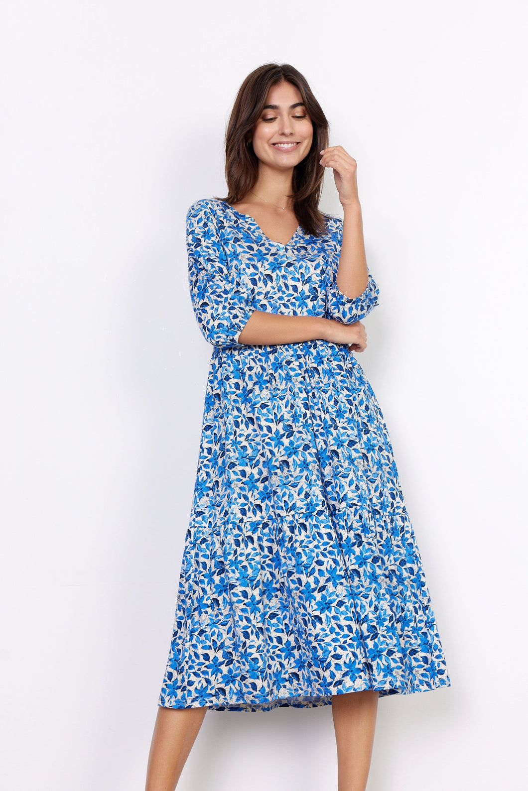 Felicity Dress in Bright Blue Combi Dress Soyaconcept 