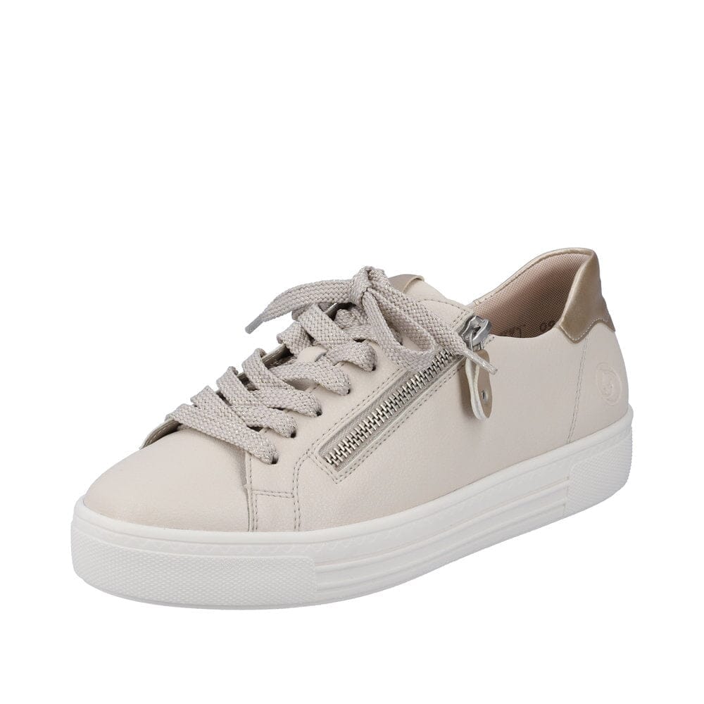 Flatform High Zip Sneaker in Light Taupe Sneaker Remonte 