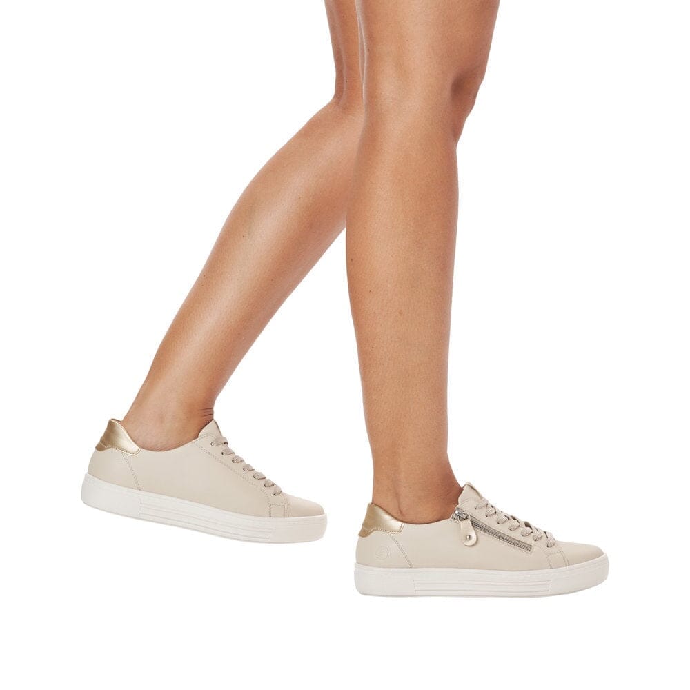 Flatform High Zip Sneaker in Light Taupe Sneaker Remonte 