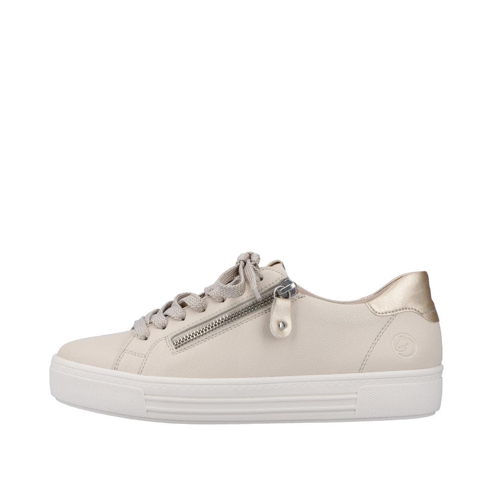 Flatform High Zip Sneaker in Light Taupe Sneaker Remonte 